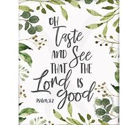 Eeypy Oh Taste and See That The Lord is Good Spring Farmhouse Kitchen Printable Sign Psalm Tin Signs for Bathroom 12x16 Inch