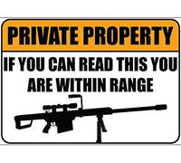 Eeypy Private Property Sniper Gun Warning Sign Metal Plaque Humorous Funny Poster Tin Signs for Patio 8x12 Inch