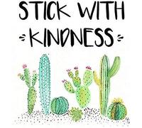 Eeypy Stick with Kindness Cactus Theme Cactus Classroom Classroom Decor Succulent Teachers Gift Metal Tin Sign Poster Wall Plaque 12x16 Inch