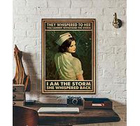 Eeypy They Whispered To Her You Cannot Withstand The Storm I Am The Storm She Whispered Back Poster Nurse Wall Art Gift For Nurse Metal Tin Signs Plaque Art Wall Decor Gift 12x16 Inch