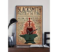 Eeypy Tin Sign Decor Blacksmith Master Of The Forge Smelting Sign, Wall Decor,Print Art, The Best Gift For Family Or Friends Vintage 16×12 Inch