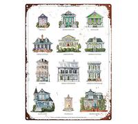 Eeypy Tin Sign Decor Home Styles of New Orleans - Architecture and Major Housing Types of NOLA Metal Signs Vintage Funny