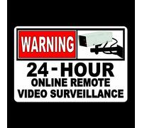 Eeypy Warning 24 Hour Online Video Surveillance Sign Camera Security CCTV Metal Tin Signs Vintage 8x12 Inch