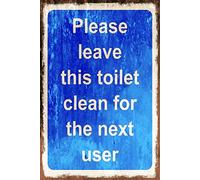 Eeypy Warning Please Leave Toilet Clean Vintage Look Retro Metal Safety Sign Office Tin Signs for Bathroom 8x12 Inch