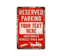 Eeypy Warning Sign Beware of Reserved Reserved Parking Sign Metal Sign Rustic Home Decor Personalised Gifts Commercial and Store Signs Metal Tin Sign 8x12 Inch