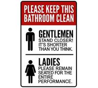 Eeypy Warning Sign Please Keep This Bathroom Clean Wall Leaflet Poster Tin Sign Funny 8x12 Inch