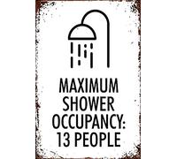 Eeypy Warning Vintage New Poster Caution Maximum Shower Occupancy Danger Metal Tin Sign Retro Home Bathroom Pool Iron Poster 8x12 Inch