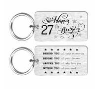 EEYU 27th Birthday Decorations - Happy 27 Year Old Birthday Gifts Keyring Women Men Her Him