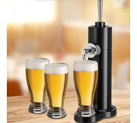 EEYZD Portable Beer Dispenser,Home Bar Draft Beer Foam Generator,Alcohol Mini Beer Kegerator,Beer Tap Accessories Brewing Equipment,Electric Drink Dispenser,Black