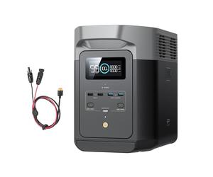 EF ECOFLOW DELTA 2 1024 Wh Portable Power Station with XT60i Cable, Solar Generator with LiFeP04, Expandable Capacity up to 3 kWh, Quick Charge from 0-80% in 50 min, Generator for Camping/Home