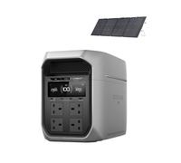 EF ECOFLOW Portable Power Station DELTA 3 Max Plus with 220W Bifacial Solar Panel, 1000W Solar Input, Expandable Capacity Up to 10kWh, 10ms UPS, Portable Power Station 2048Wh, Home Backup & RV Camping