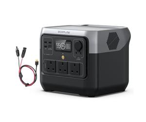 EF Ecoflow River 2 Pro 768Wh Portable Power Station with XT60i Cable, Solar Generator with LiFeP04, 3 x 800 W AC Sockets, Quick Charge in 70 Hours, Balcony Power for Camping/Motorhome/Home/Emergency