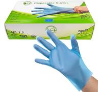EF PLASTIC ***Box Of 200*** Disposable Gloves Powder Latex Vinyl Free 100% TPE MULTI PURPOSE Glove 100% Recyclable (Extra Large), Blue, (EF202105001)