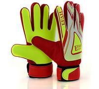 EFAH SPORTS Football Goalkeeper Gloves For Boys kids children adult Soccer Goalie Gloves with Super Grip Palms (Red/Yellow, Size 4 suitable for 6 to 9 years old, Ambidextrous)