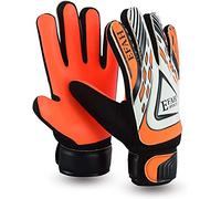 EFAH SPORTS Football Goalkeeper Gloves For Boys kids children adult Soccer Goalie Gloves with Super Grip Palms (Black/Orange, Size 5 suitable for 9 to 12 years old, Ambidextrous)
