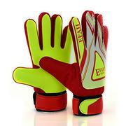 EFAH SPORTS Football Goalkeeper Gloves For Boys kids children adult Soccer Goalie Gloves with Super Grip Palms (Red/Yellow, Size 7 suitable for size S-M adult, Ambidextrous)