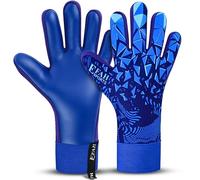 EFAH SPORTS Football Goalkeeper Gloves For Boys kids Children Youth Adult Professional Soccer Goalie Training Glove with Strong Grip Protection Palms (Blue, Size 3 suitable for 5 to 6 year old)