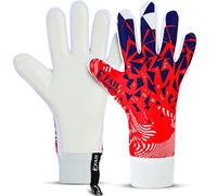 EFAH SPORTS Football Goalkeeper Gloves For Boys kids Children Youth Adult Professional Soccer Goalie Training Glove with Strong Grip Protection Palms (Red, Size 7 suitable for size S-M adult)