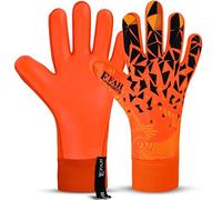 EFAH SPORTS Football Goalkeeper Gloves For Boys kids Children Youth Adult Professional Soccer Goalie Training Glove with Strong Grip Protection Palms (Orange, Size 7 suitable for size S-M adult)