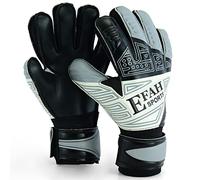 EFAH SPORTS Football Goalkeeper Gloves For Kids Boys Children Youth Soccer Goaile Glove With Fingersave and Double Wrist Protection Strong Grip Palms (Size 8 suitable for size M-L adult, Grey)
