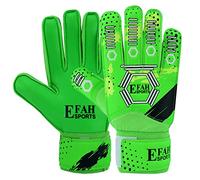 EFAH SPORTS Football Goalkeeper Gloves For kids Boys Children Youth Soccer Goalie Goalkeeping Glove with Strong Grip Palms (Size 6, Green)