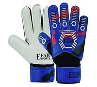 EFAH SPORTS Football Goalkeeper Gloves For kids Boys Children Youth Soccer Goalie Goalkeeping Glove with Strong Grip Palms (Size 3, Blue/white)