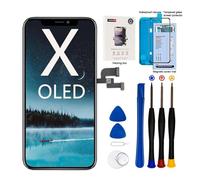 EFaith for iPhone X Screen Replacement OLED 5.8" Display Screen Digitizer Full Assembly with 3D Touch+Tool Kit+Screen Protector+Waterproof Seal+Screen Compatible Model A1865, A1901, A1902 (OLED)