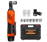 EFAN 12V Electric Ratchet Wrench Set 3/8", Power Electric Ratchet Driver 40N.m with 2 x 1.5Ah Lithium-Ion Batteries and Charger, 7 Sockets, Orange