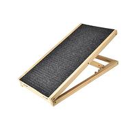EFAN 70 x 35cm Solid Wooden Pet Ramp for Dogs, Folding Lightweight Dog Ramp, Height Adjustable with Non-slip Carpet Safety Pets Ladder for travel (2 Separate)