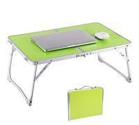 EFAN Laptop Table, Folding Computer Desk, Portable Lap Stand Desk, Breakfast Tray with foldable legs, for Bed/Sofa, Eating Breakfast, Reading, Writing, Camping, Picnic, Green, 60x40×26cm