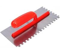 EFARMA Putty Knife,Wallpaper Scraper,Paint Scraper,1PCS 28X12cm Plastering Finishing Trowel Steel Blade Handle and Sharp Plastic Notched ABS Durable Blade Non-Stick Square