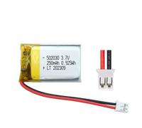 efaso 502030 3.7 V battery 250 mAh LIPO dimensions: L 30 mm W 20 mm D 5 mm JST PH2.0 plug protection board