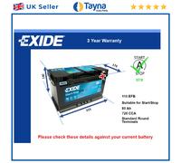Car Battery EL800 Exide 288000R090 51832154 115EFB Genuine Quality Guaranteed