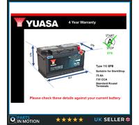 EFB Battery fits ASTON MARTIN VIRAGE 5.3 6.3 88 to 00 Stop Start Yuasa 110 EFB