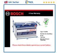 EFB Car Battery fits VW AMAROK POLO CARAVELLE CC 1.0 1.4 2.0 2.0D 2011 on Bosch