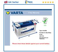 EFB Battery fits CHRYSLER 300C VIPER 8.0 3.0D 1992 on Stop Start Varta 019 EFB