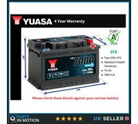 EFB Battery fits BENTLEY CONTINENTAL TURBO R 6.0 6.7 94 to 13 Stop Start 096 EFB