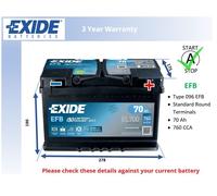 EXIDE EL700 096 EFB Stop / Start Car Battery 12V 70AH 720CCA