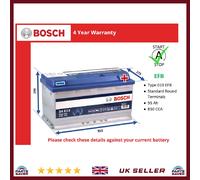EFB Battery fits BMW ALPINA D10 B12 B11 B10 87 to 03 Stop Start Bosch 019 EFB