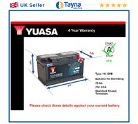 EFB Battery fits CADILLAC ATS 2.0 2013 on Stop Start Yuasa 110 EFB 730A 75Ah New