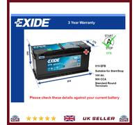 EFB Battery fits CHRYSLER 300C VIPER 8.0 3.0D 1992 on Stop Start Exide 019 EFB
