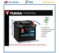 Yuasa YBX7012 12V 50Ah 540A EFB Maintenance Free Start Stop Car Battery