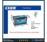 EFB Battery fits FORD C-MAX 07 to 19 Stop Start Exide 110 EFB 730A 75Ah Quality