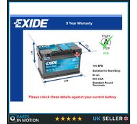 EFB Battery fits FORD ECOSPORT 2012 on Stop Start Exide 100 EFB 650A 65Ah New
