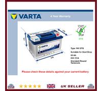EFB Battery fits FORD FIESTA 2001 on Stop Start Varta 100 EFB 650A 65Ah Quality