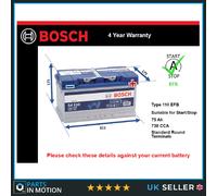 EFB Battery fits FORD FOCUS 2004 on Stop Start Bosch 110 EFB 730A 75Ah Quality