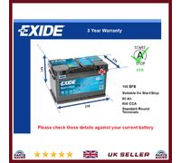 EFB Battery fits FORD FOCUS Stop Start Exide 100 EFB 650A 65Ah Quality