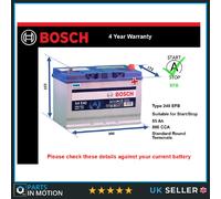 EFB Battery fits PEUGEOT 4007 2.4 2.2D 07 to 13 Stop Start Bosch 249 EFB 800A