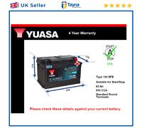 EFB Battery fits LDV MAXUS 2.5D 05 to 09 Stop Start Yuasa 100 EFB 650A 65Ah New