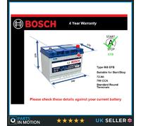 EFB Battery fits NISSAN X-TRAIL 2004 on Stop Start Bosch 068 EFB 760A 72Ah New